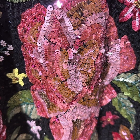 Mac Duggal Style 5475, FLORAL EMBELLISHED SPAGHETTI STRAP GOWN …Sz 16 - Picture 7 of 11